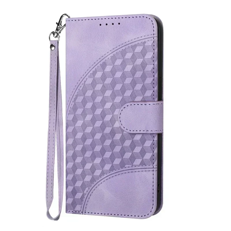 Wallet Case on For OPPO A80 5G Cover 3D Lattice Pattern Leather Flip Phone Case for Oppo A80 CPH2639 OPPOA80 A 80 A60 Coque