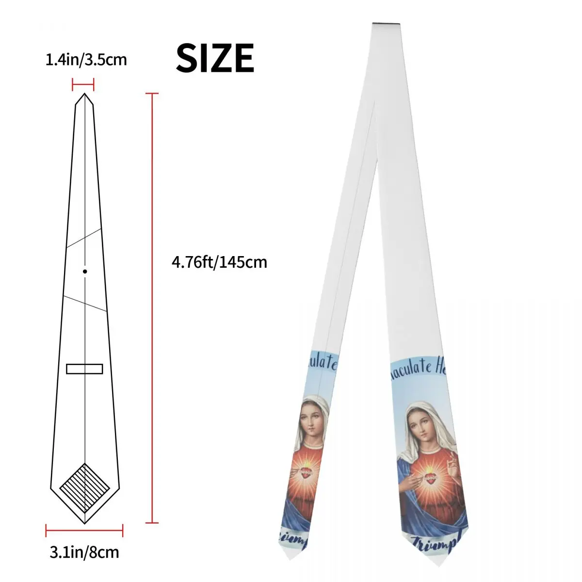 Our Lady Of Guadalupe Mexican Virgin Neckties Men Women Polyester 8 cm Christian Catholic Neck Ties Silk Wide Accessories Cravat