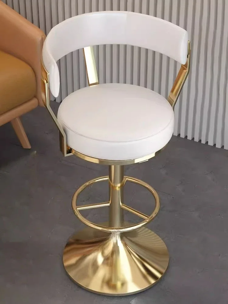 

Легкий роскошный вращающийся высокий барный стул из высококачественной нержавеющей стали для кухни