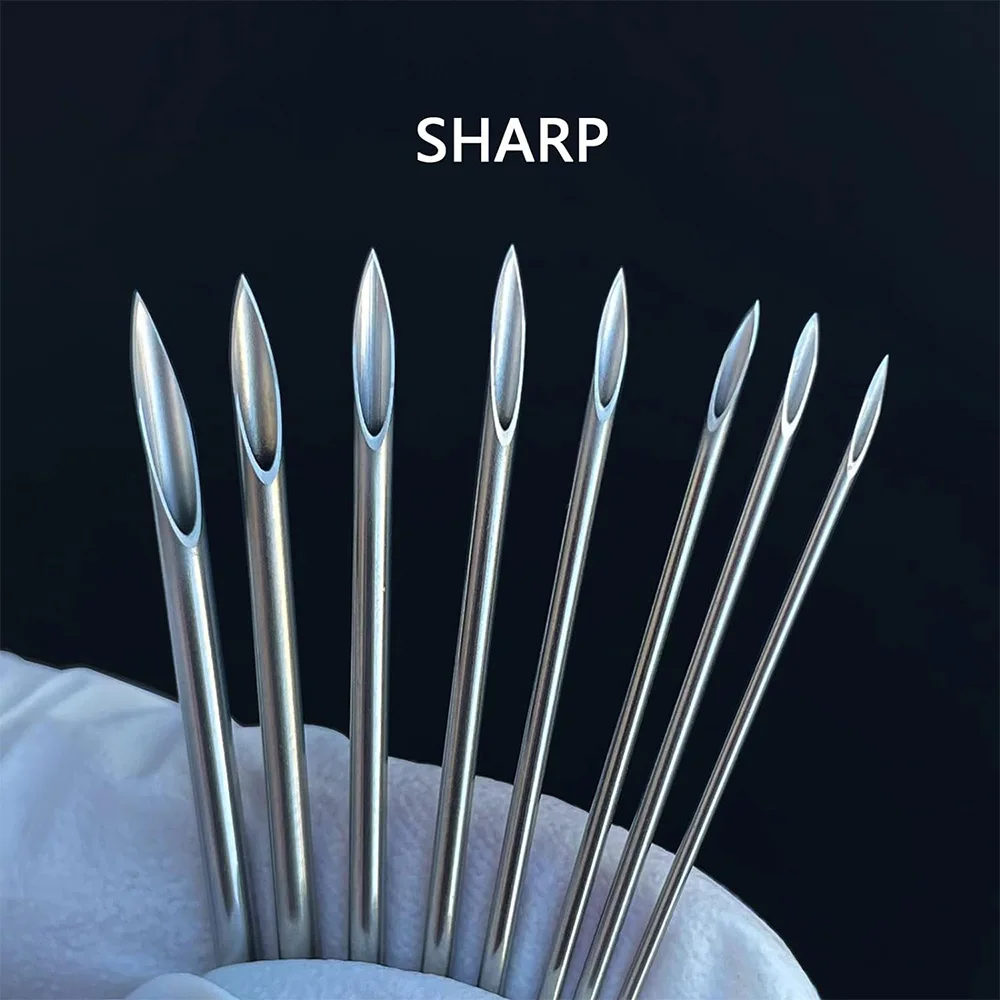 100pcs/box Disposable Sterile Body Piercing Needle 10G 12G 14G 16G 18G 20G Steel Sterile Disposable ForEar Nose Navel Nipple Lip