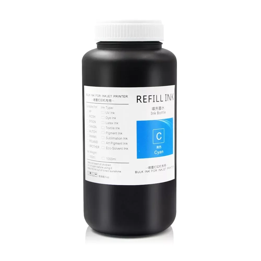 1000 ML/ขวด UV DTF หมึกและเคลือบเงาสําหรับ UV DTF ฟิล์ม B สําหรับ Epson เครื่องพิมพ์ XP600 TX800 1390 L800 L1800 L805 UV ชุดเติมหมึก