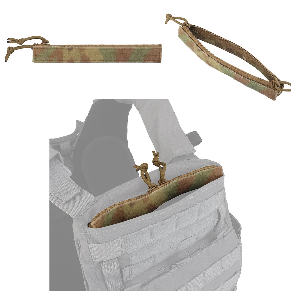 Tactical Vest Double Zipper Insert Pouch For Crye AVS Vest Storage Pocket Zipper Cover Airsoft Hunting Vest YKK Zip Accessories