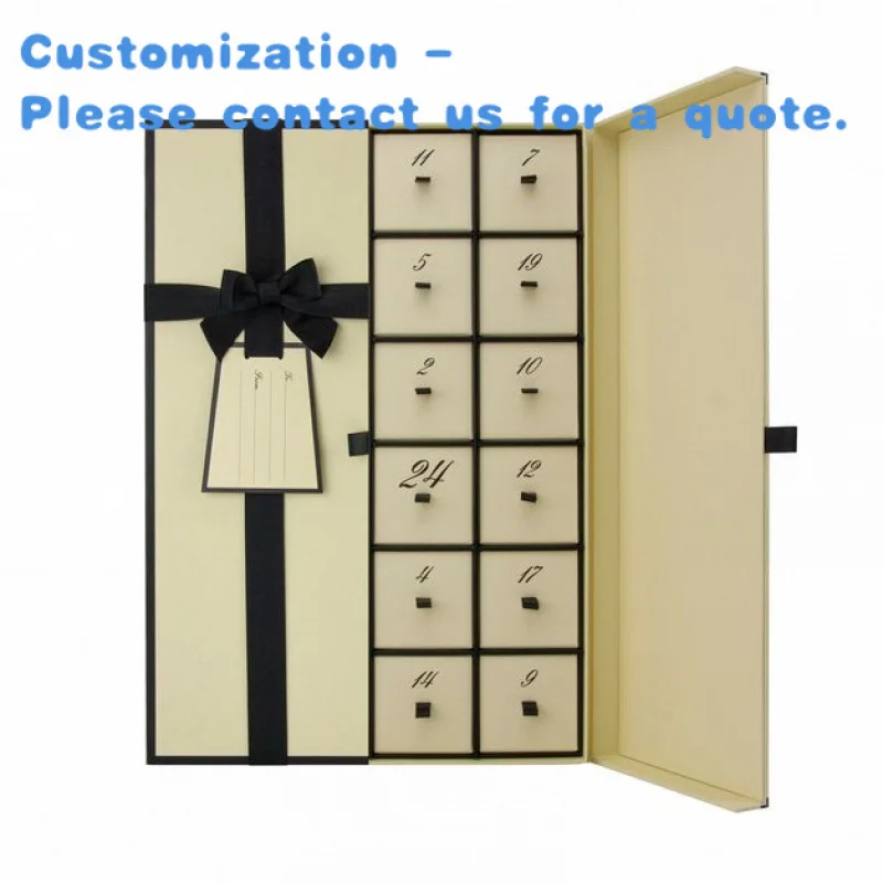 custom.Custom Countdown Drawer Paper Cosmetic Packaging Boxes Advent Calendar