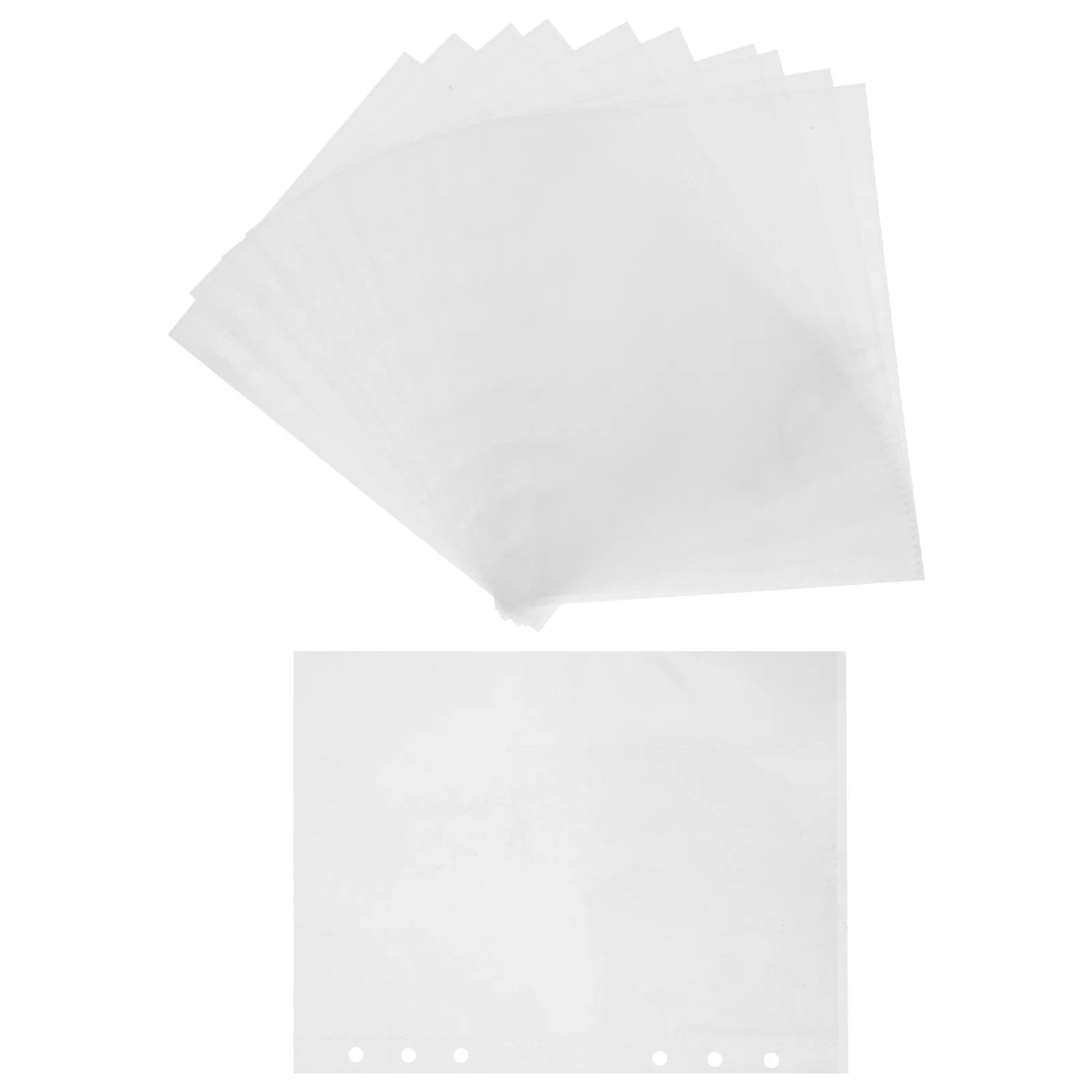 

50Pcs A5 Transparent Polypropylene Binder Pocket Inserts 6 Sleeve Protectors for Photos Cards Recipes Cash Envelopes