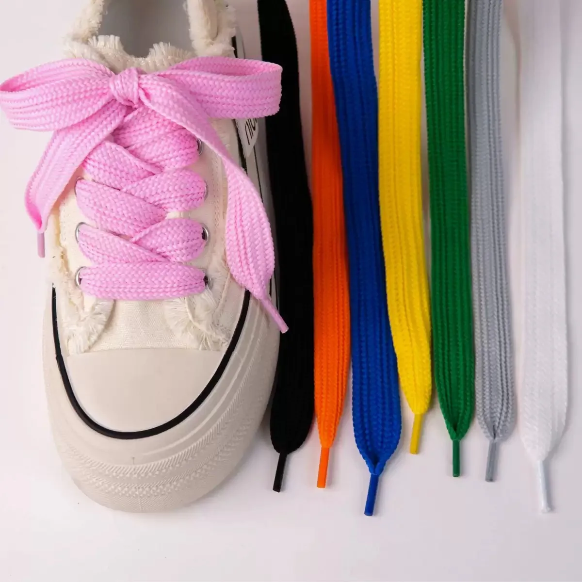Fashion 2cm Width Flat Shoelaces For Sneaker Sports Casual Shoes Laces 100/120/140cm Length Women Men Shoestrings