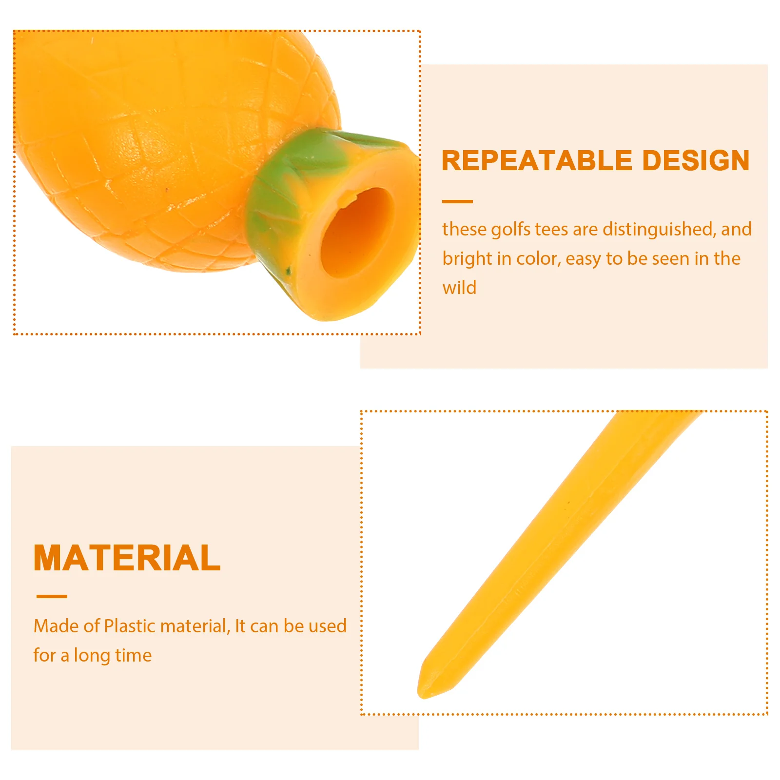 

6Pcs Golf Tees Sturdy Plastic Tall Flight Path Tees Bright Colored Easy to Find Golf Ball Holder Spike