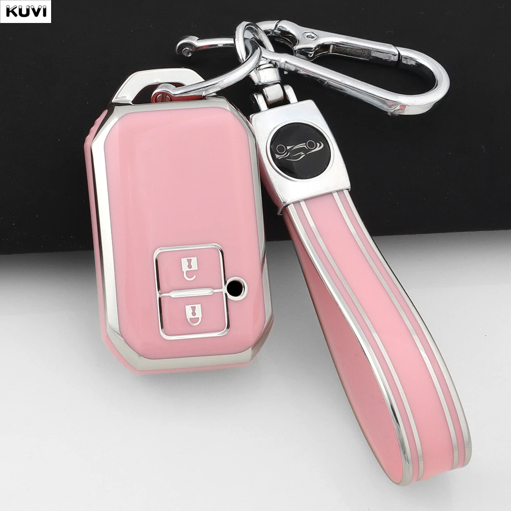 Funda con soporte para llave inteligente remota de coche, carcasa de TPU a la moda para Suzuki Swift Wagon R Monopoly tipo sin llave, accesorios para llavero