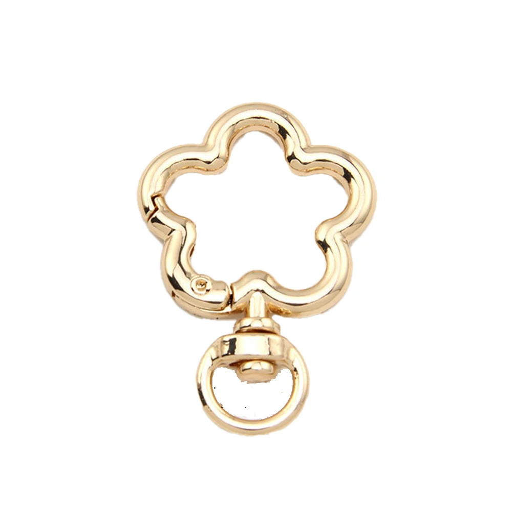 5 stks Metalen Bloemvorm Sleutelhanger Sluiting Swivel Snap Sleutelhanger Bulk Bloesem Lente Snap Karabijn Haak voor Sleutelhanger Craft DIY