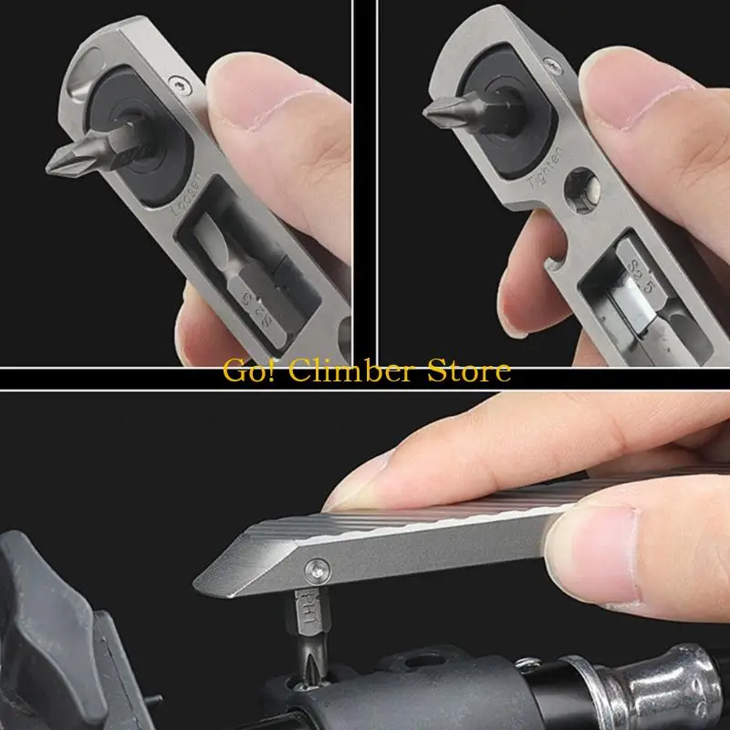 Q84C Titaniums Alloys Crowbars Window Breaker Pocket Pry Bar Ratchets Wrench Cycling Tool Outdoor Defense Tool Easy to Carry view 5