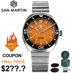 New San Martin SN0045 40.5mm Men Watch Original Design NH35 Automatic Mechanical Sapphire Waterproof 200m Luminous Dive Watches