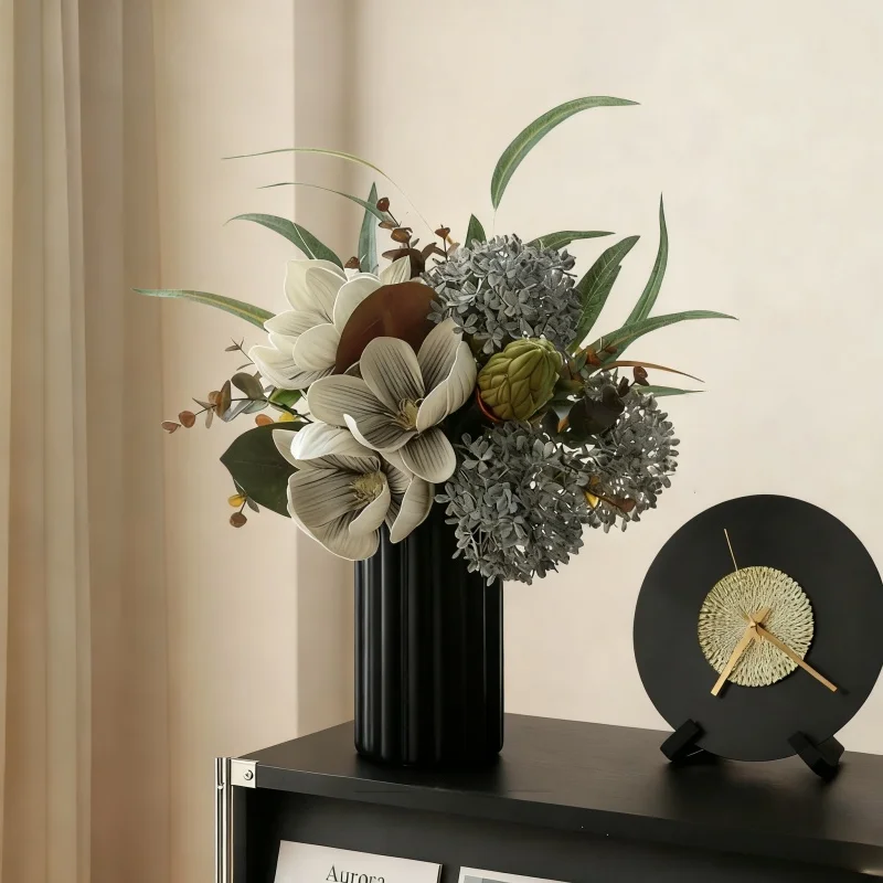 

Искусственные цветы магнолии в скандинавском стиле класса люкс для декора дома: украшения для гостиной, обеденного стола, тумбы под ТВ, настольные украшения