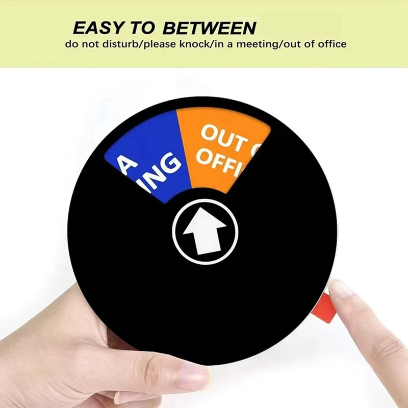 아크릴 개인 정보 보호 표지판, 방해 금지, 노크, 사무실 외출, 회의 표지판, 사무실 문짝 표지판 (5 인치, 검정색), 4 개