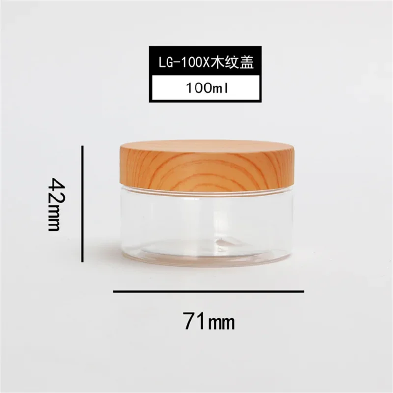 Tampas de plástico transparente, recipientes vazios de cor de madeira para cosméticos caixa de maquiagem garrafa de viagem 100ml 150ml 180ml 200ml