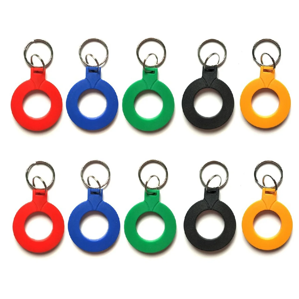 10Pcs T5577 EM4305 Copy Rewritable Writable Duplicate RFID Tag EM4100 125Khz Card Proximity Token Keyfobs,Mixed Color