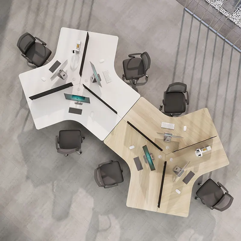 simple modern office table special-shaped comfortable creative staff table booth Sedentary mesa para escritório furniture