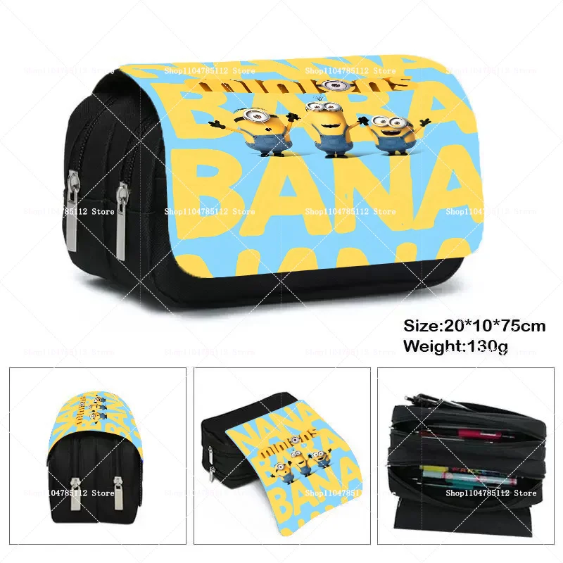 Minionses Pen Bag Cute Cartoon Anime Pen Pouch Student Casual Stationery Case Large Capacity Pencil Pouch Back To School Gift image 6