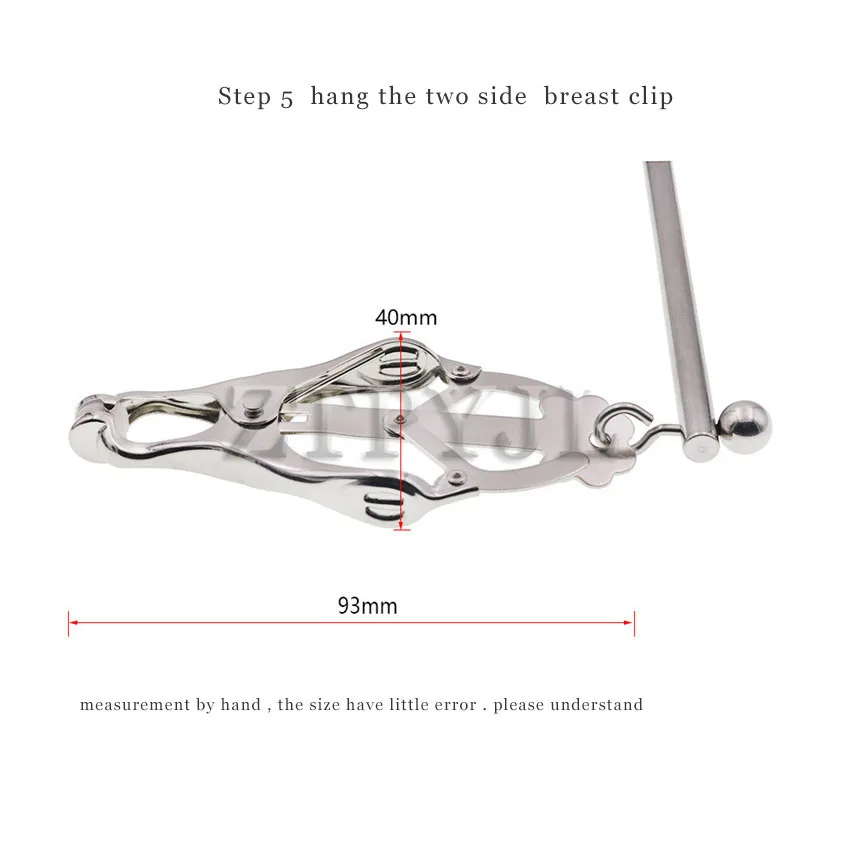 Stainless Steel BDSM Nipple Clamp Spreader Erotic Bondage Breast Clip Stimulation Restraints Slave Sex Toys For Couples Women