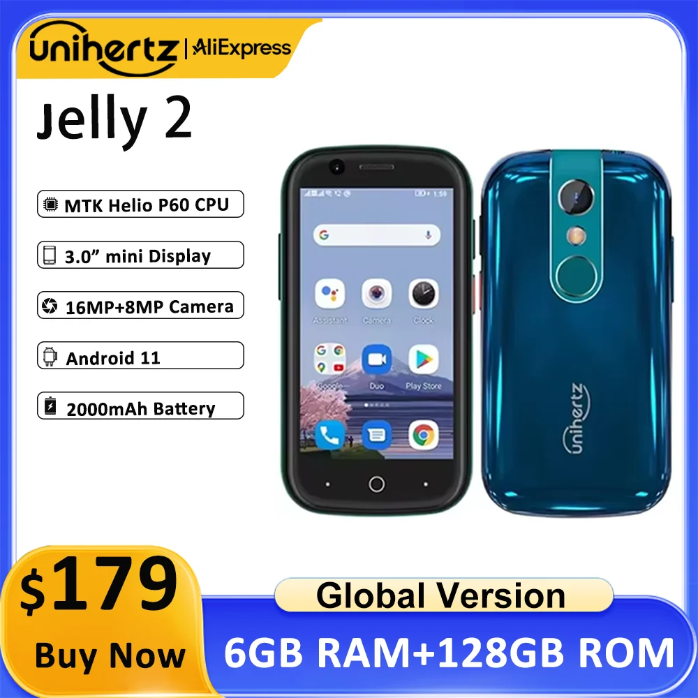 Unihertz Jelly 2 4 インチミニスマートフォン Android 11 Helio P60