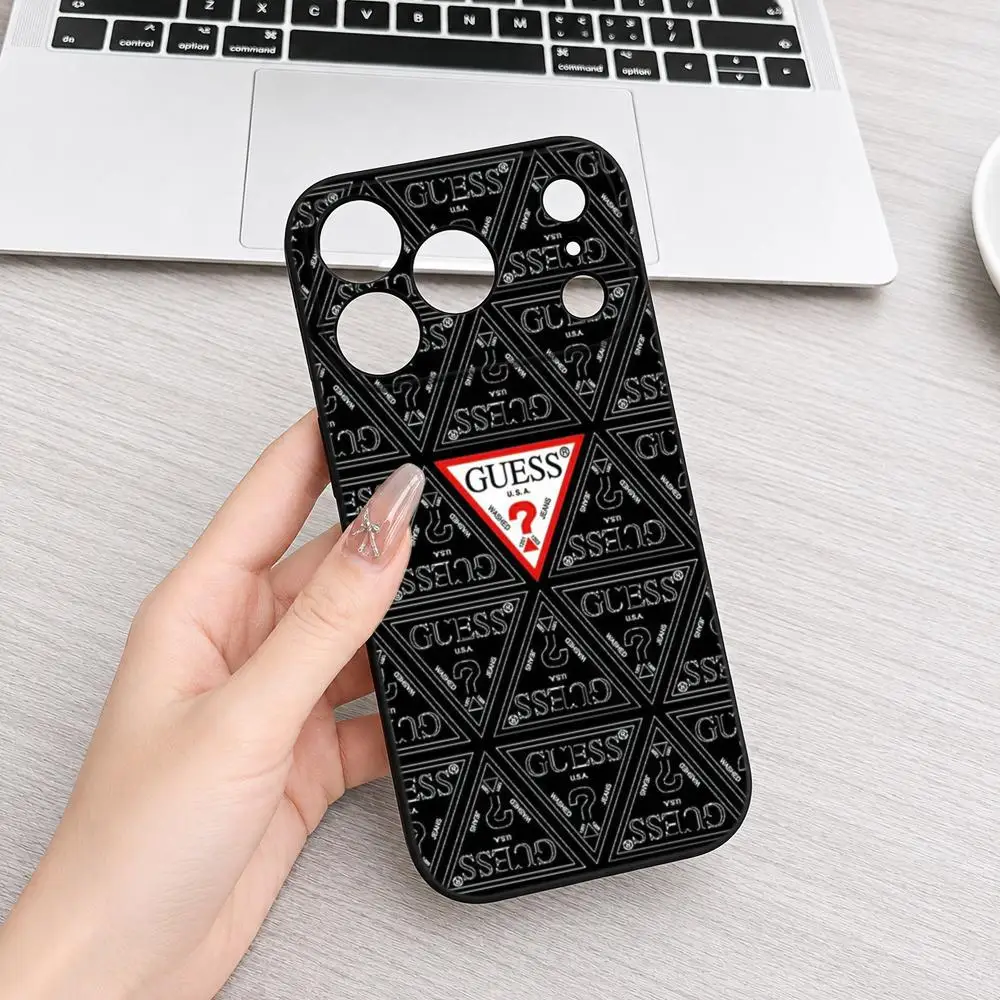 Coque de téléphone Fashion Leopard G-GUESSES pour iPhone 17 Air 15 14 Plus 11 Pro Max 16e, antichoc, transparente HD, coque arrière DIY