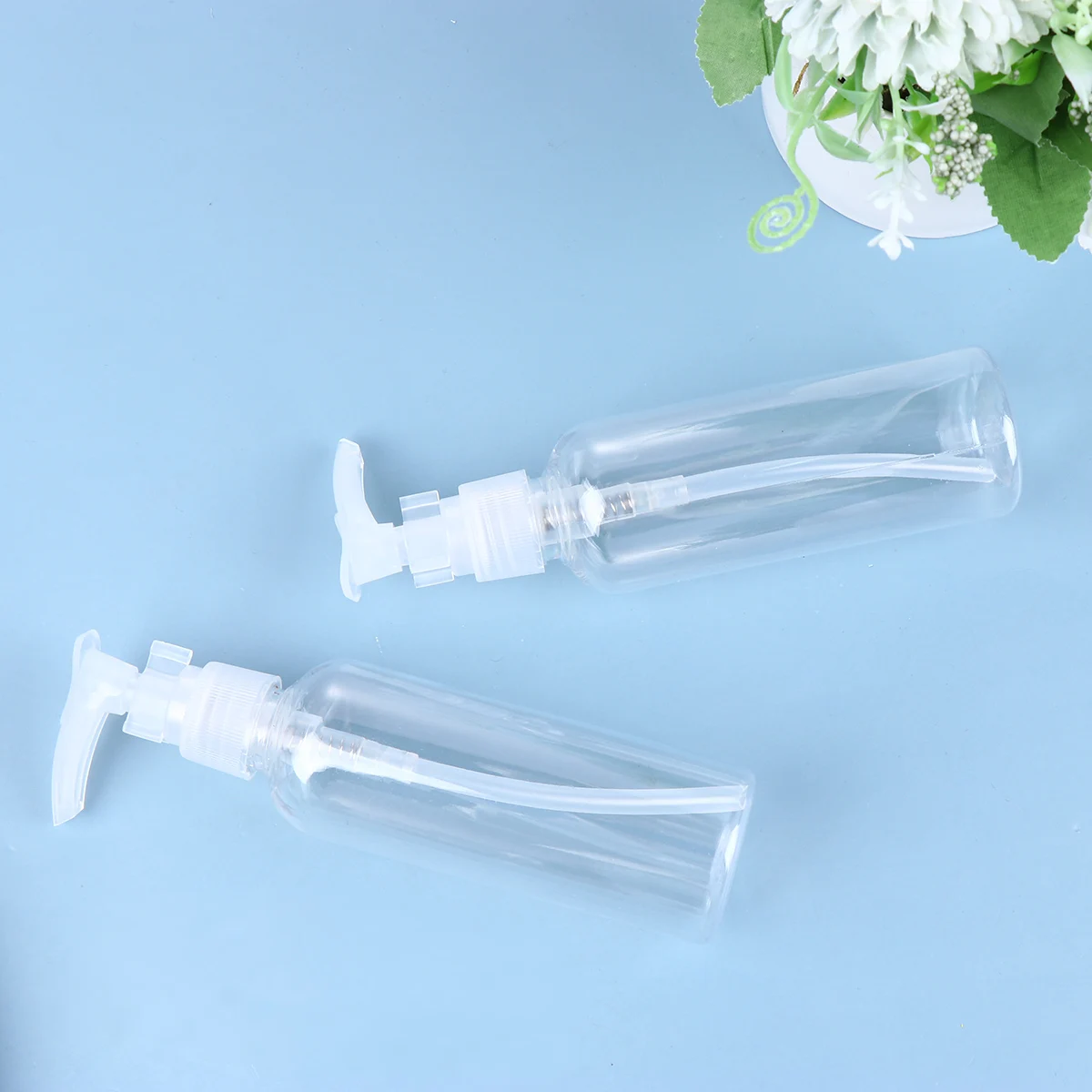 

4PCS Emulsion Bottles Shampoo Press Travel Small Skincare Transparent Dispenser Lotion Bottle With Pump Reusable