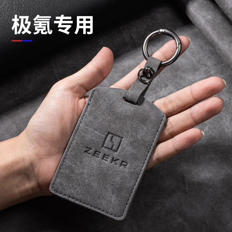 Fit for Zeekr 001 7 X 009 2024 Car Key Card Holder NFC Smart Card Case Suede Protective Shell