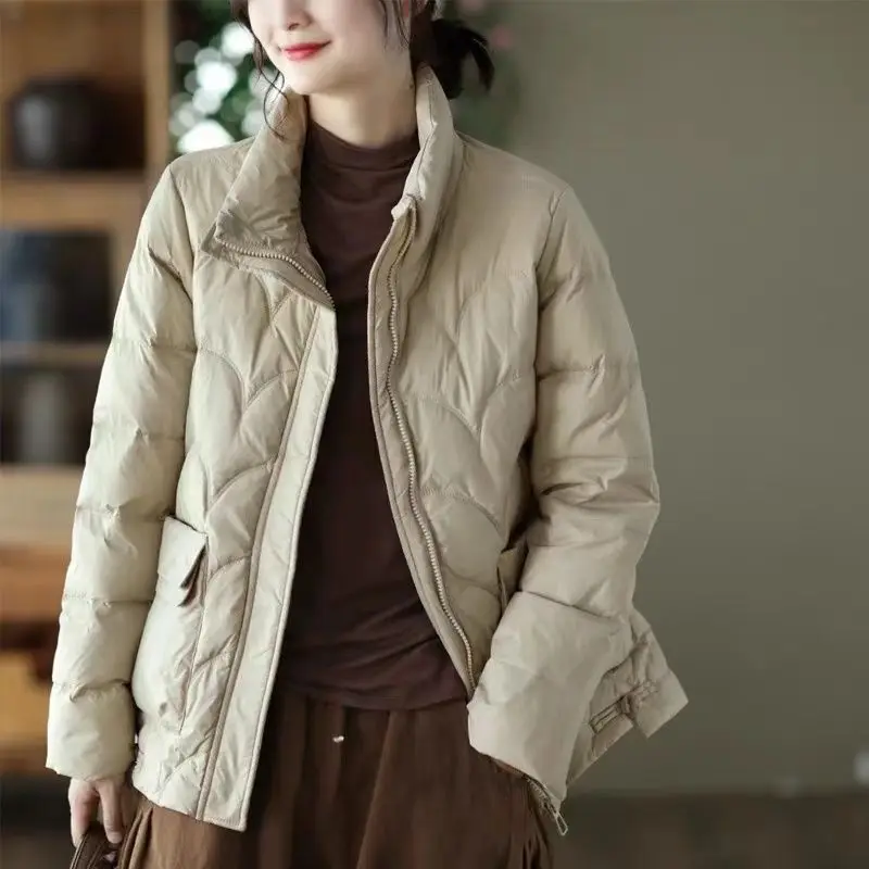 Doudoune en duvet de canard blanc pour femme, coupe-vent, à la mode, pour les déplacements, automne/hiver 90