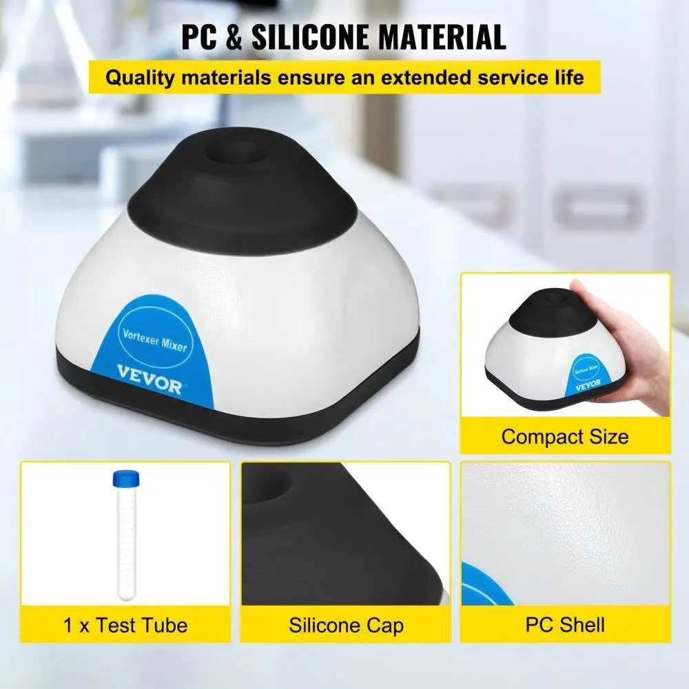 Mini Vortex Mixer 3000RPM Control Lab Shaker for test Tubes Tattoo Ink Nail Polish Eyelash Adhesive Paint 50ML Capacity