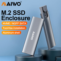 MAIWO M.2 NVMe NGFF SSD Enclosure USB 3.1 Type C External Case M2 SSD Hard Drive Disk Cover HDD Storage Box with Metal Heat Sink