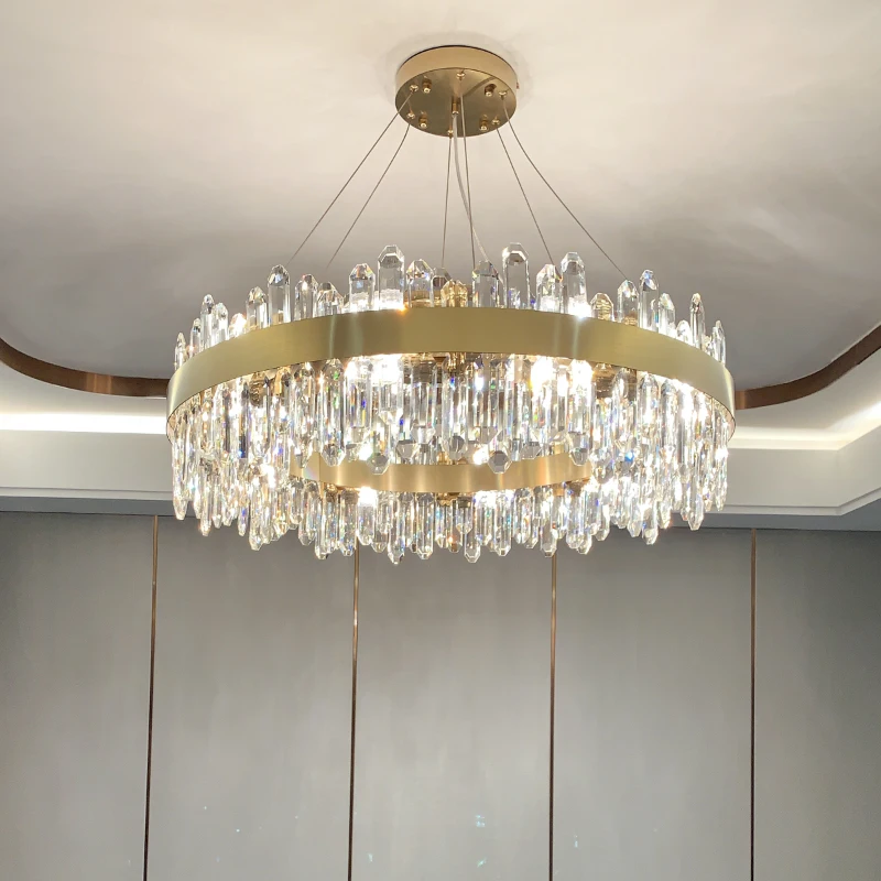 

Light Luxury Crystal Chandelier Living Room Headlamp Simple Atmosphere Bedroom Lamp Restaurant Lamp Post-modern High-end Luxury