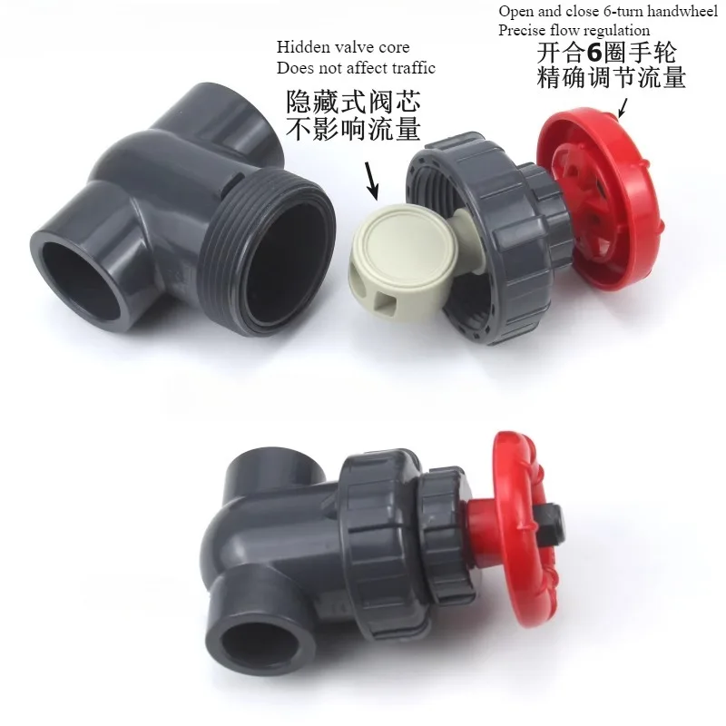 1Pcs UPVC I.D 20/25/32/40/50mm Gate Valve Precision Flow Control PVC  Switch  Ball Valve For Garden Irrigation Aquarium