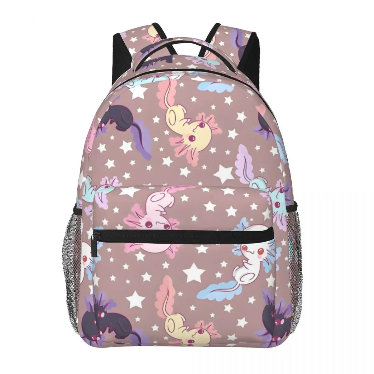 Kawaii Axolotl Pattern Backpack for Men Women Fashion Student Business Daypack College Shoulder Bag 16in