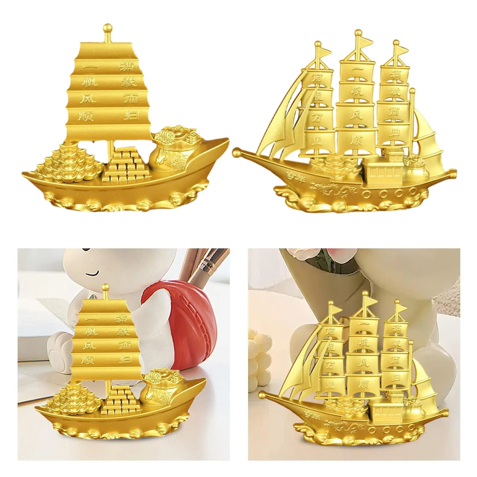 Sailing Boat Decor Collectible Anniversary Gift Sailing Ship Model Feng Shui Decor for Cafe Entrance Bedroom Bookshelf Tabletop