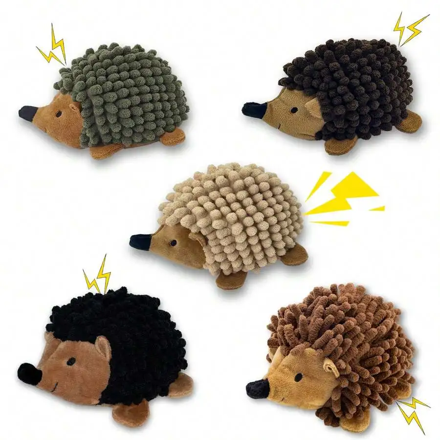 

Plush Hedgehog Dog Toys 5 Pack Squeaky No-Stuffing For Small Medium Pets Indoor Outdoor Play
