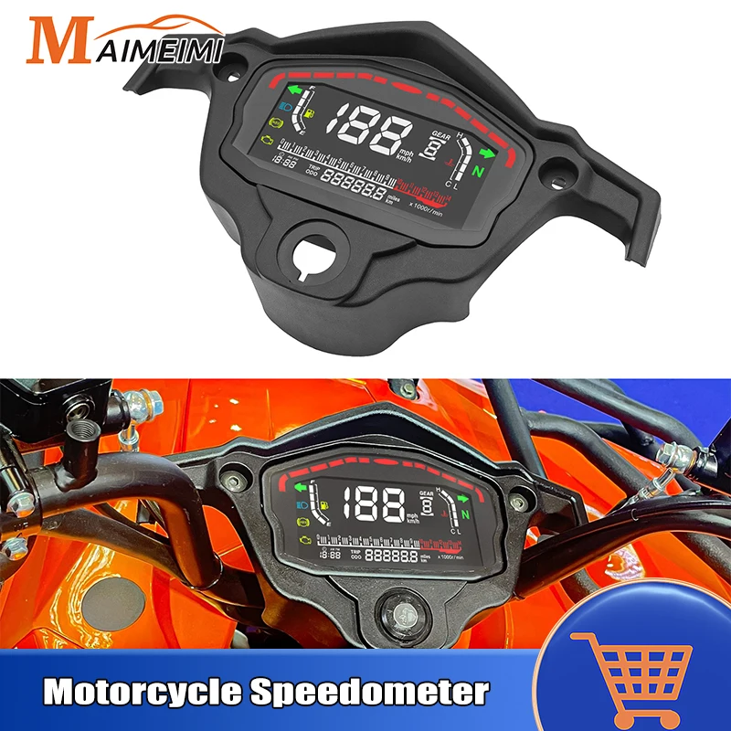 Motorcycle Digital Dash Panel Universal LCD Speedometer Odometer 2/4 Cylinder For Honda For Ducati For Kawasaki For Suzuki ATV