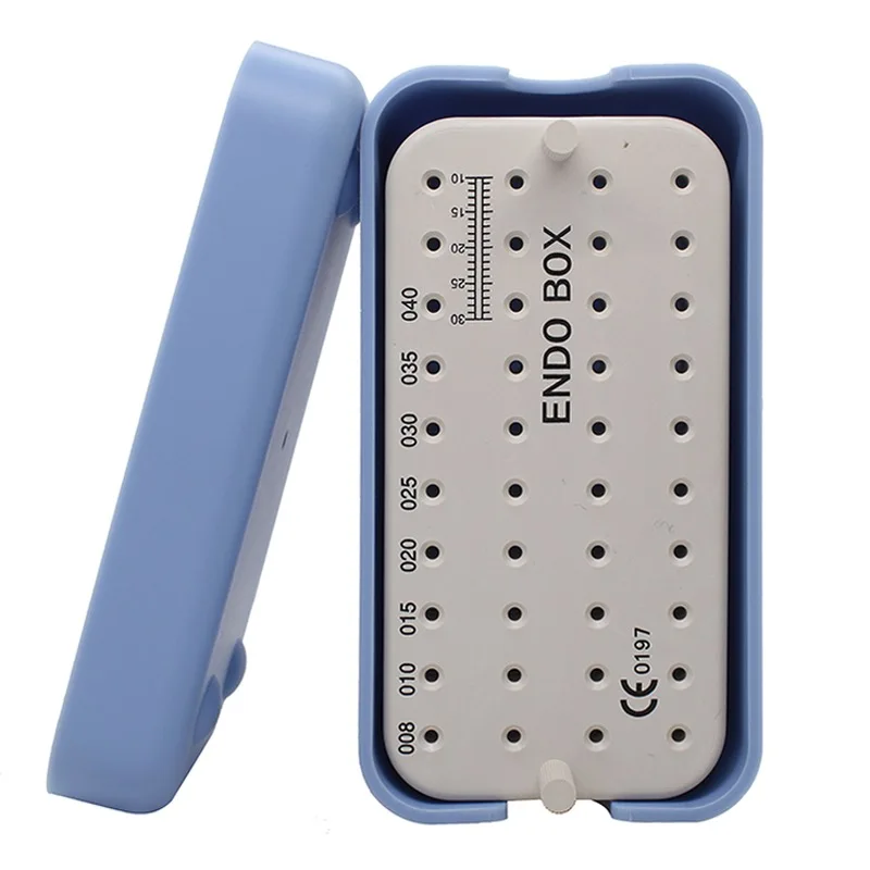 

Dental Endo Box With Ruler 40 Holes Blocks Stand for Endo Files Autoclavable Sterilization Case