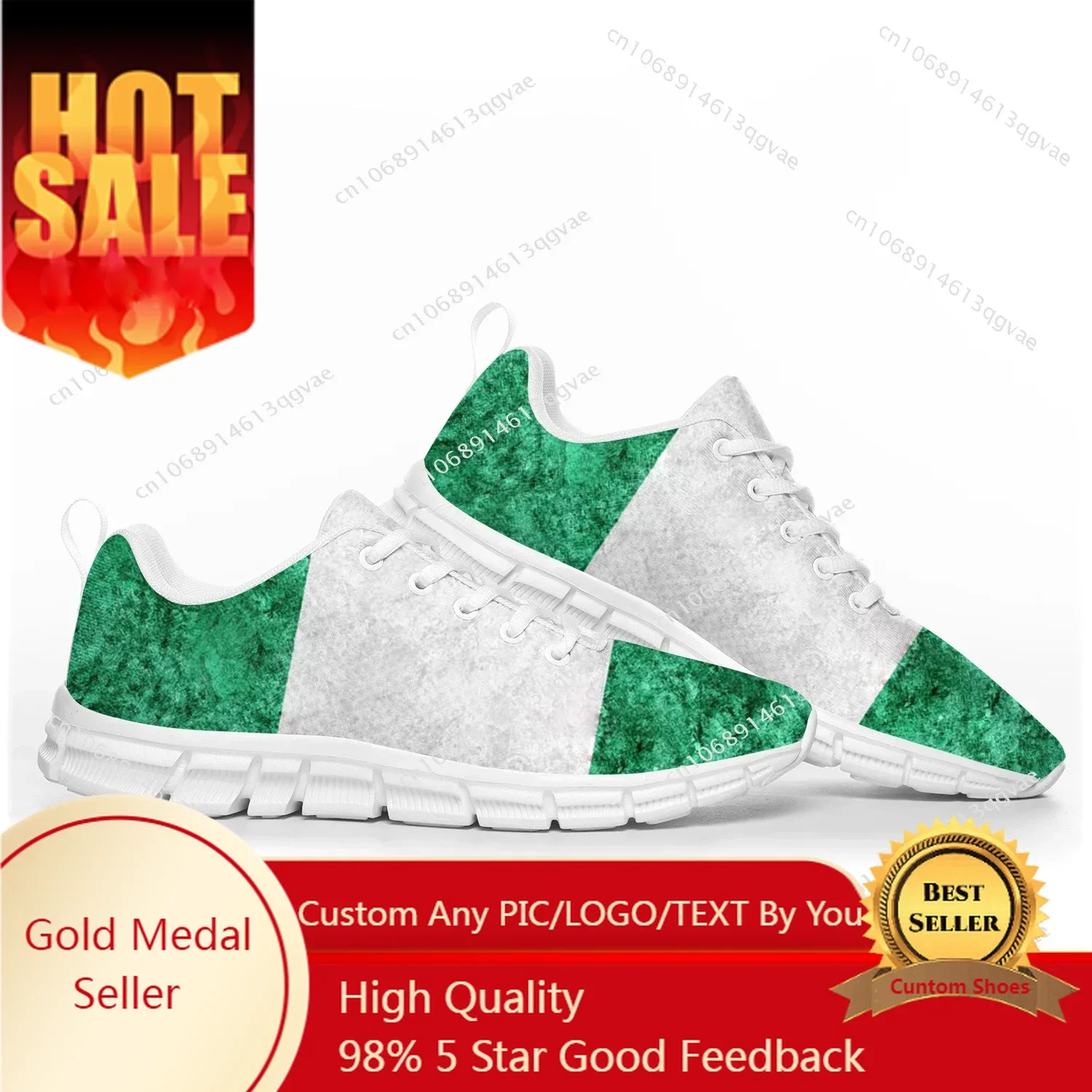 

Nigerian Flag Sports Shoes Mens Womens Teenager Sneakers Nigeria Casual Custom High Quality Couple Shoes