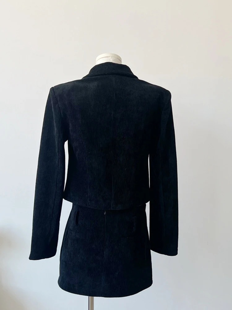 Sunoneone-Ensemble de petit parfum pour femme, manteau trempé à fouet avancé, jupe anti-âge, tempérament, mode, automne, hiver, 2024