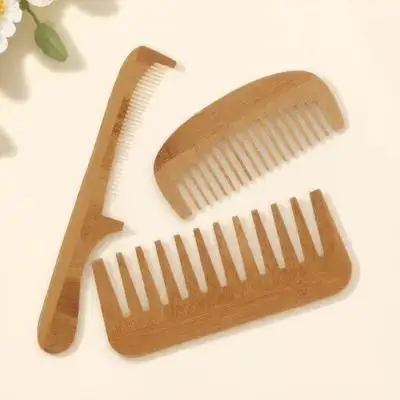 

3 Pcs Portable Barber Portable Shop Barber Shop Hairdressing Combs Bamboo Combs Men Beard Home Styling Detangle