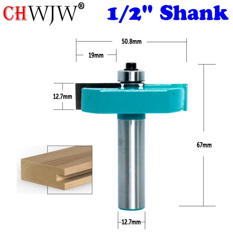 CHWJW 1PC 12mm 1/2-Inch Shank 1/2-Inch Height X 3/4-Inch Depth Slot Cutter Router Bit