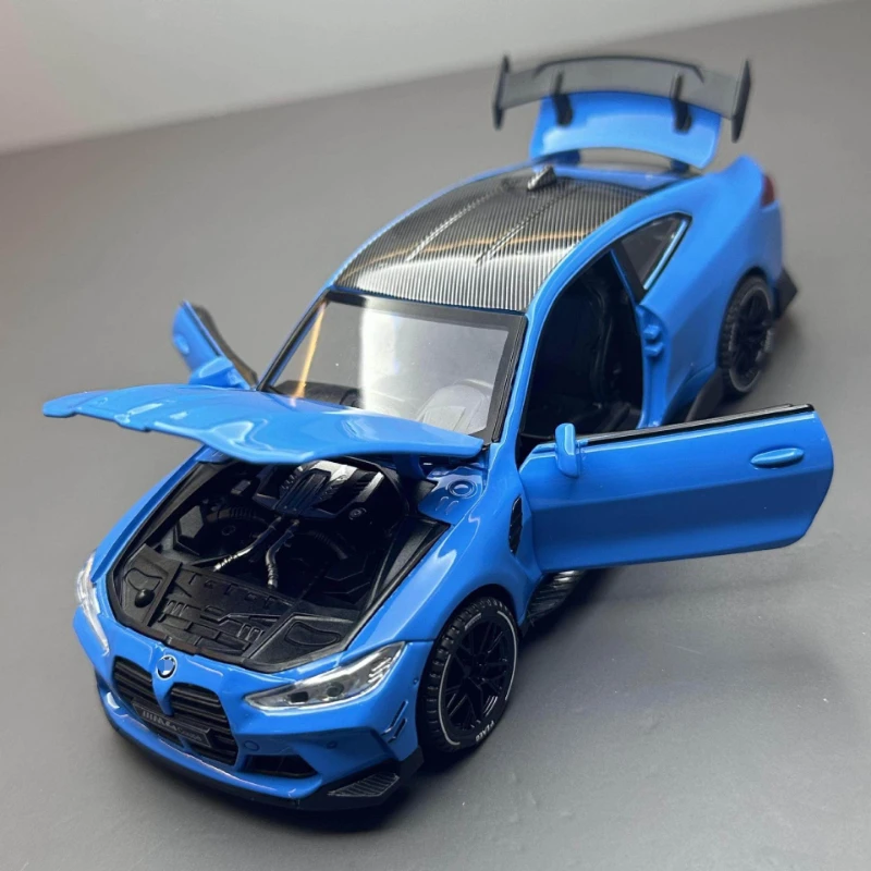 

1:32 M4 Coupe Sports Car Alloy Diecast Model Computer Desktop Ornaments Sound & Light Toy Children Birthday Toy Gift