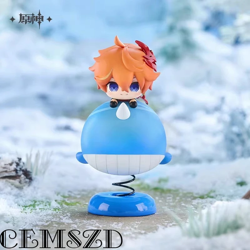 

[Genuine ] Tartaglia Doll Game Genshin Impact Q.Ver Rocking Figurine Anime Cartoon Desktop Collectible Display Stand Halloween