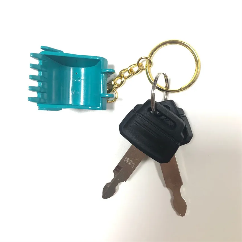 2PCS K250 Key with Bucket Key Chain for Kobelco Excavator Heavy Equipment Keychain