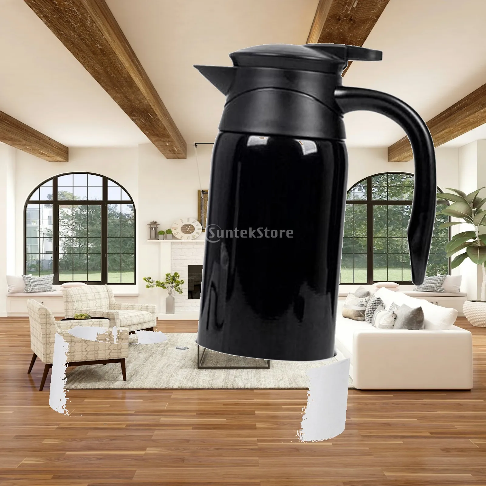 Car Heating Drinking Cup Travel Kettle 800ml 12.4inch Tall Multifunctional Stainless Steel for Long Time Self Driving Trip