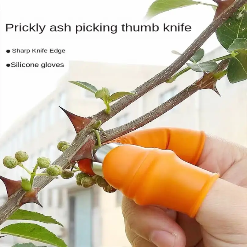 6 stücke Mangan Stahl Daumen Cutter Set Obst Picker Pflücken Gemüse Daumen Finger Ernte Messer Garten Liefert Werkzeuge