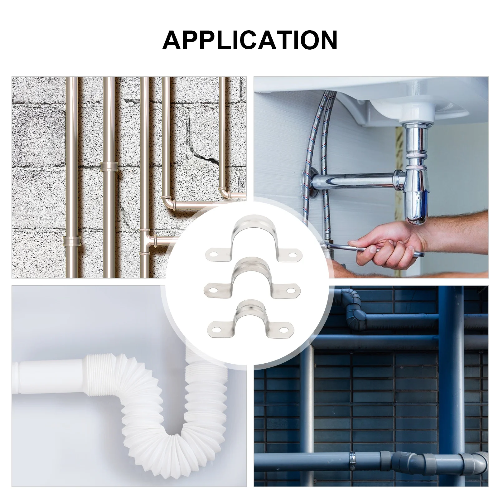 36Pcs Klem Pelana Baja Tahan Karat Tugas Berat Tanpa Serpihan Mudah Digunakan Klem Pengencang Tabung Klem U Penjepit Tali