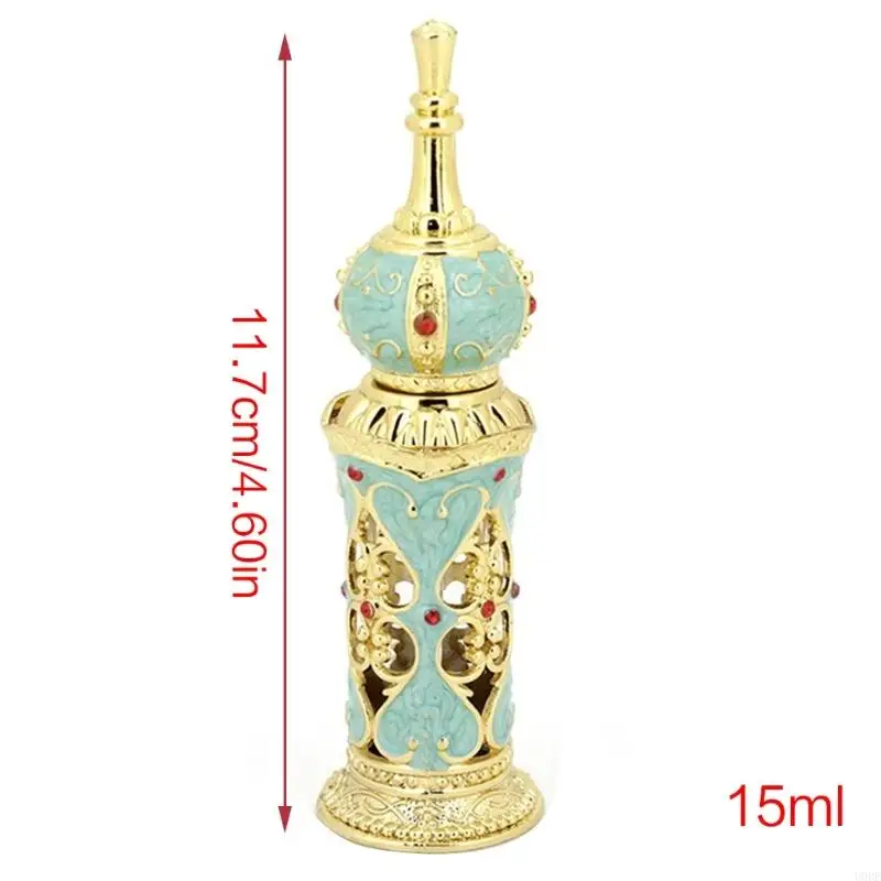 U0DE 12 مل زجاجة عطر معدنية عتيقة زجاجات قطارة الزيوت العطرية زجاجة فارغة