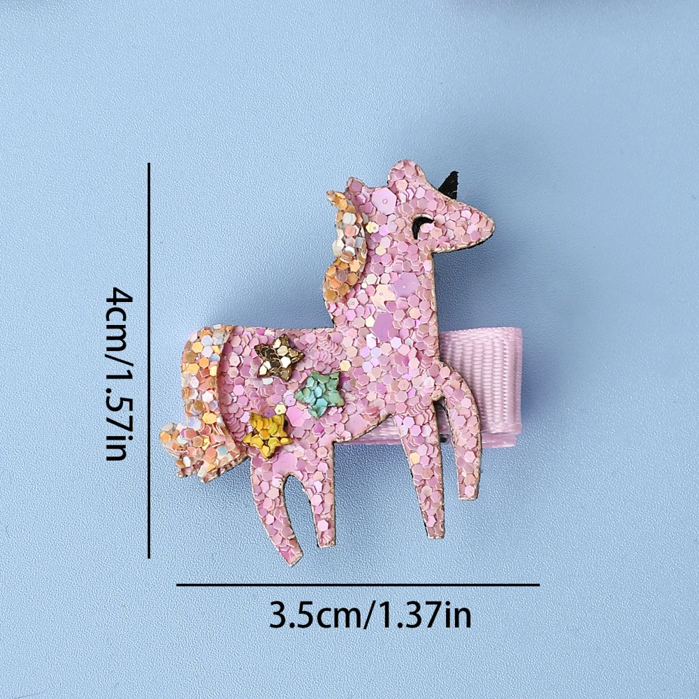 Girls Glitter Unicorn Rainbow Hair Clips Set Cute No Slip Sparkly Hair Accessory for Little Girls Birthday Party Supplies Party