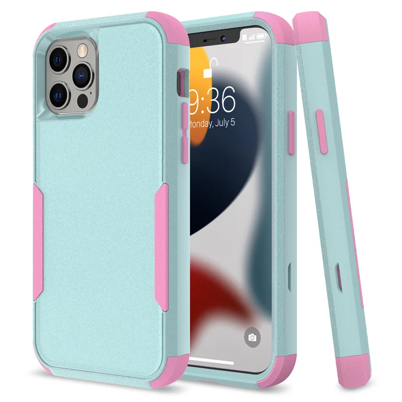 3 Layer Case for iPhone 15 14 13 12 11 Pro Max Mini XR XS Max 8 7 15Plus SE 2020 Luxury Armor Shockproof Soft Bumpers Hard Cover