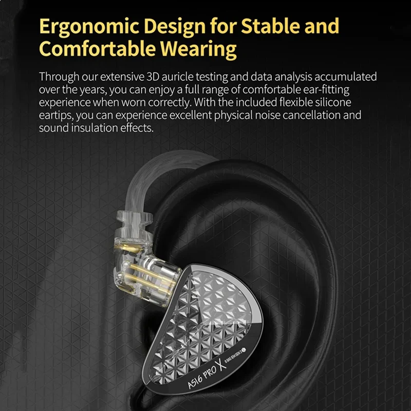 AS16 PRO X 16BA 8 Balanced Armature หูฟังชนิดใส่ในหูคุณภาพเสียงสูงชุดหูฟัง Hifi Monitor หูฟังเพลง