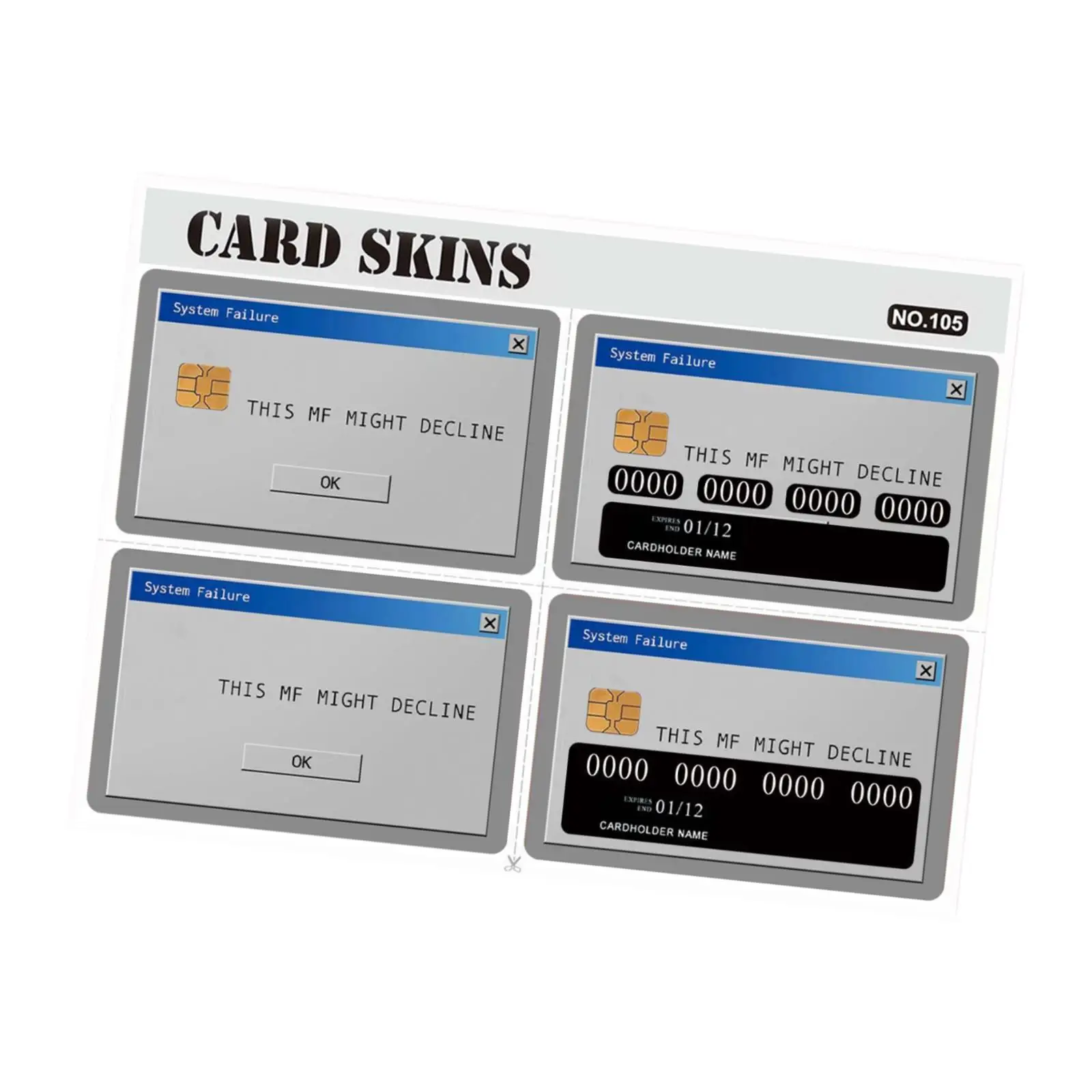 4x Card Sticker All Side Covering Waterproof Slim Removable Protecting Personalized Credit Card Skin for Bank Key Card